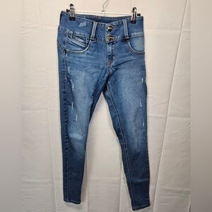 NYK Glamour Distressed Blue Skinny Jeans NWOT